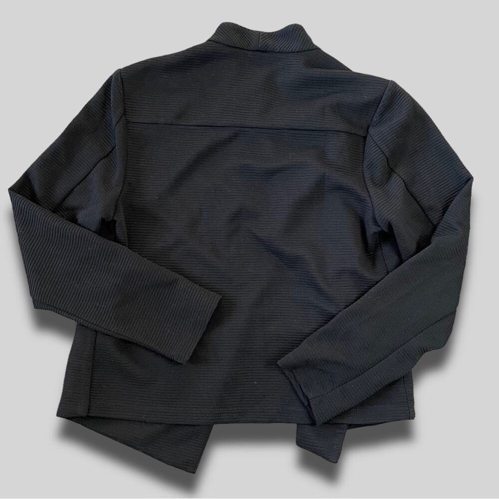 CALVIN KLEIN OPEN FRONT BLAZER EXPOSED ZIPPER POCKETS BLACK - M - Picture 4 of 5